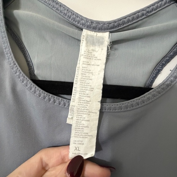 Gray Fabletics High Neck Sports Bra Size XL - Picture 2 of 6